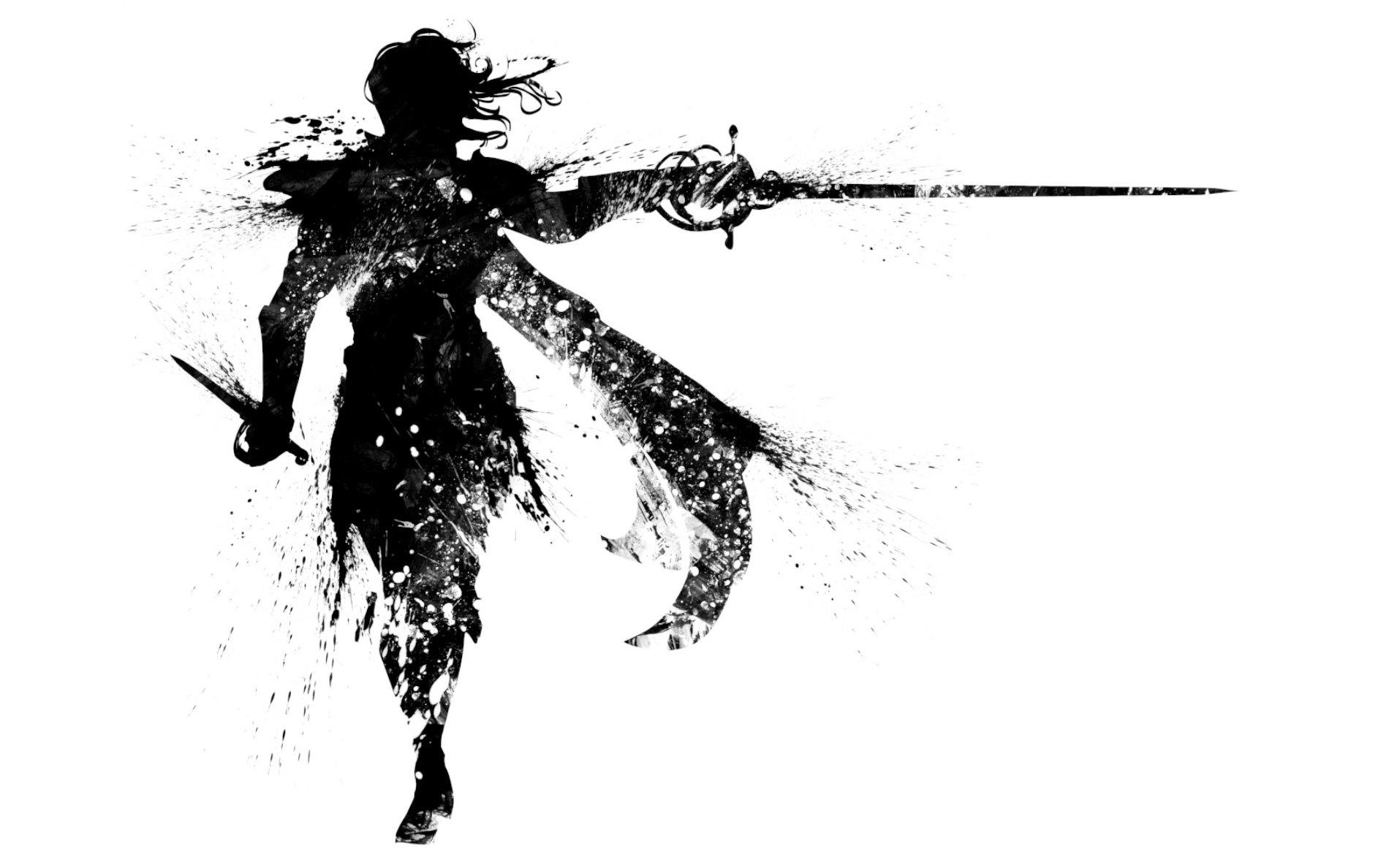 Silhouette of a fantasy warrior